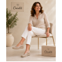 pantofi dama bej din piele naturala perforata cu talpa ortopedica CLP16BEJ